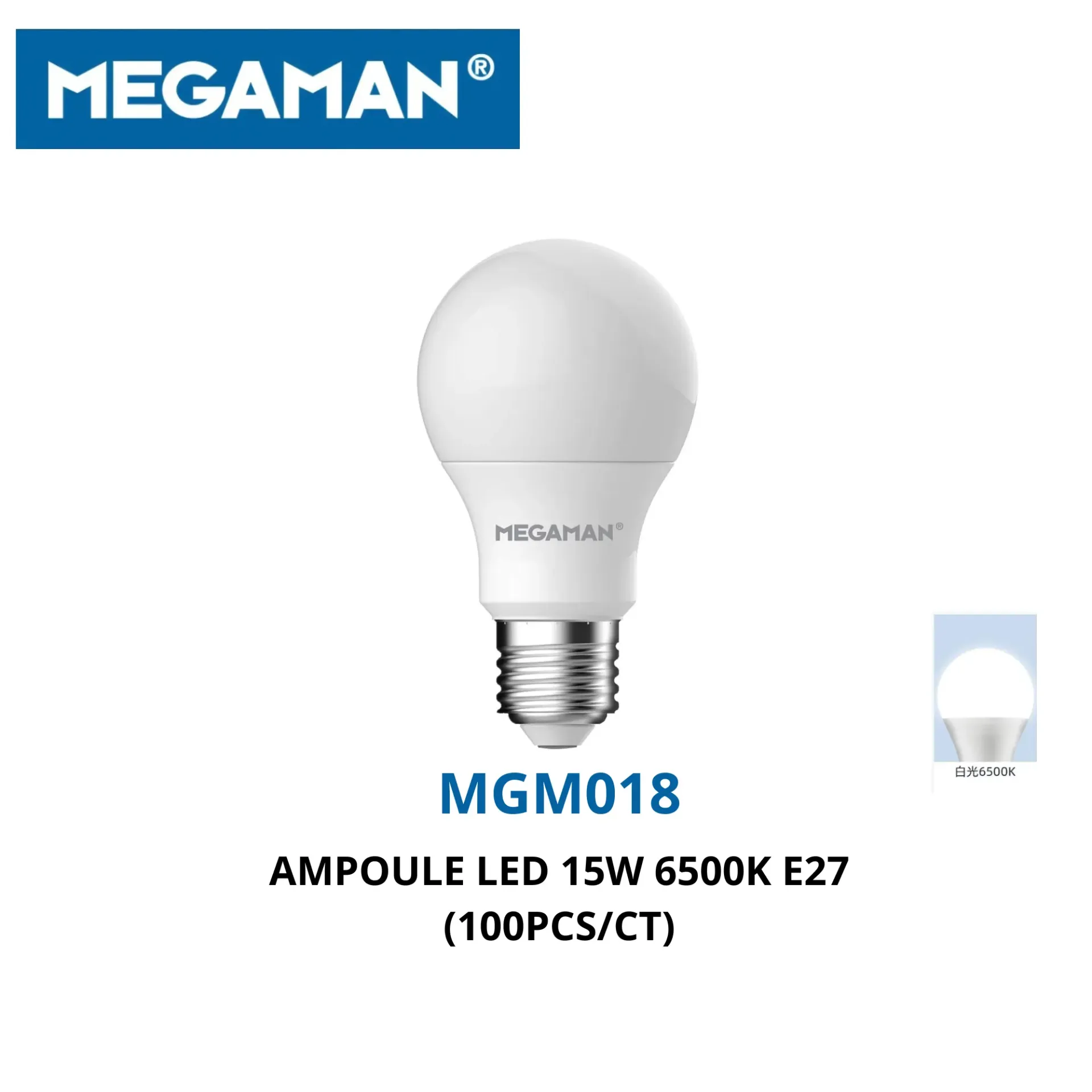 [MGM018] Ampoule led 15w 6500k E27 megaman (100pcs/ct)