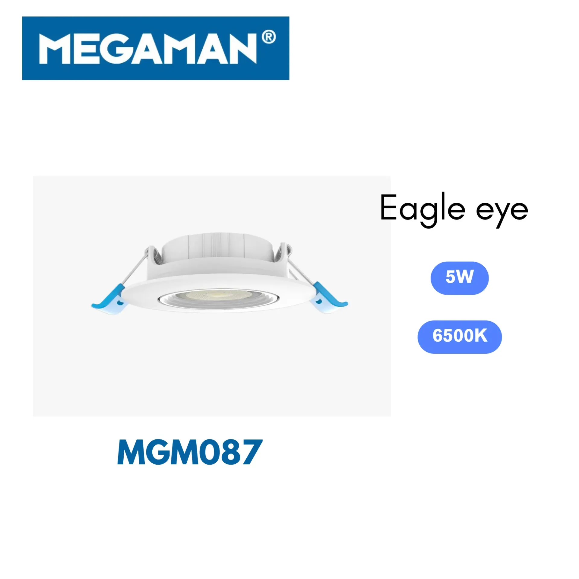 [MGM087] Spot Led encastre rond 5w 6500k eagle eye Megaman (80pcs/ct)