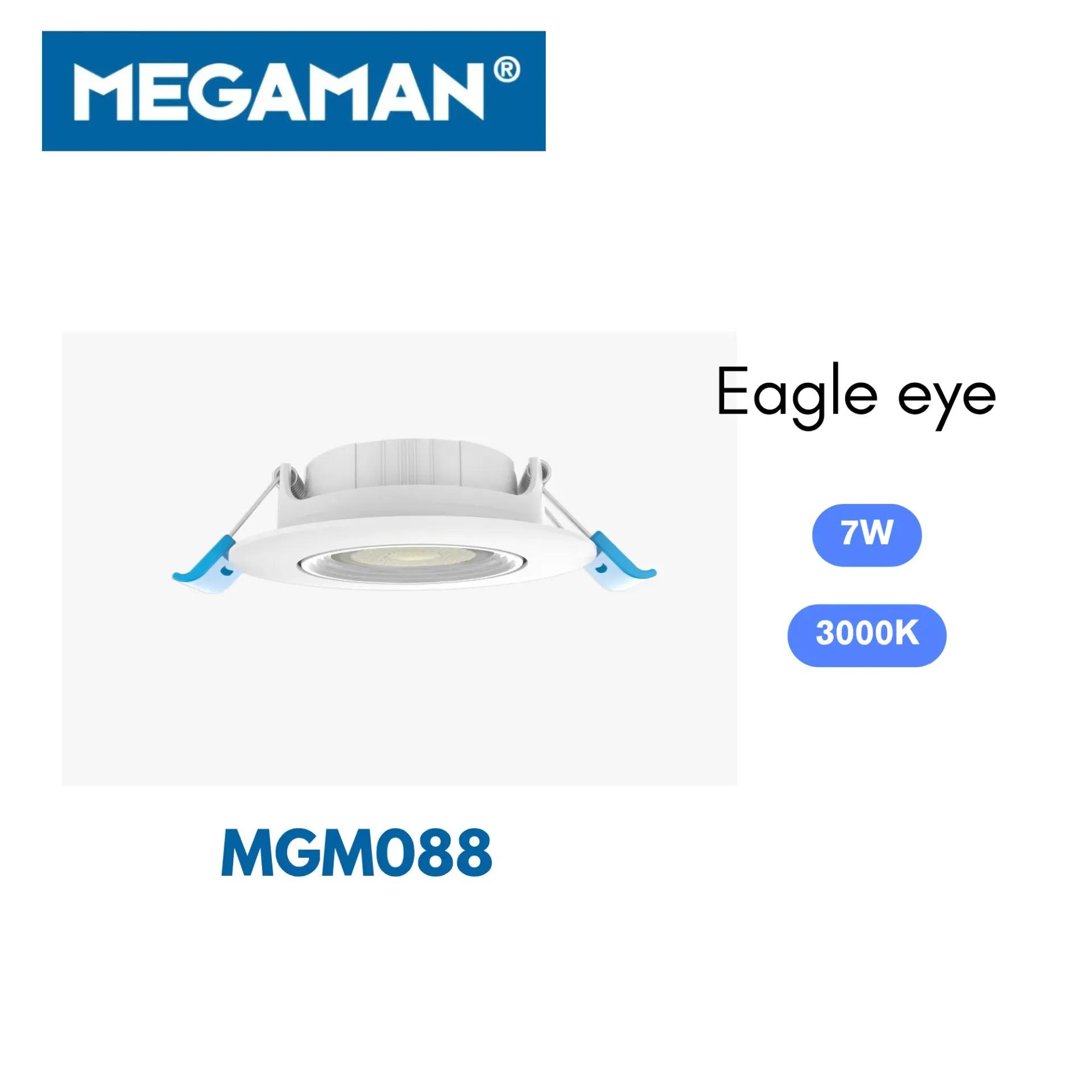 [MGM088] Spot Led encastre rond 7w 3000k eagle eye Megaman (80pcs/ct)