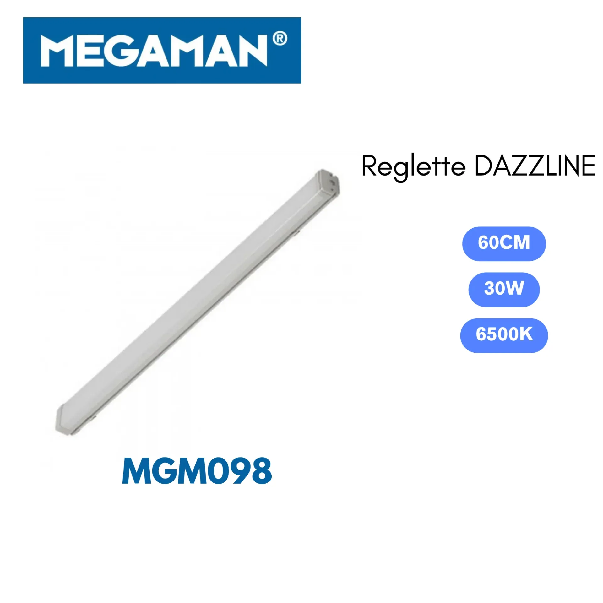 [MGM098] Reglette led 060cm 30w Dazzline Megaman (20pcs/ct)