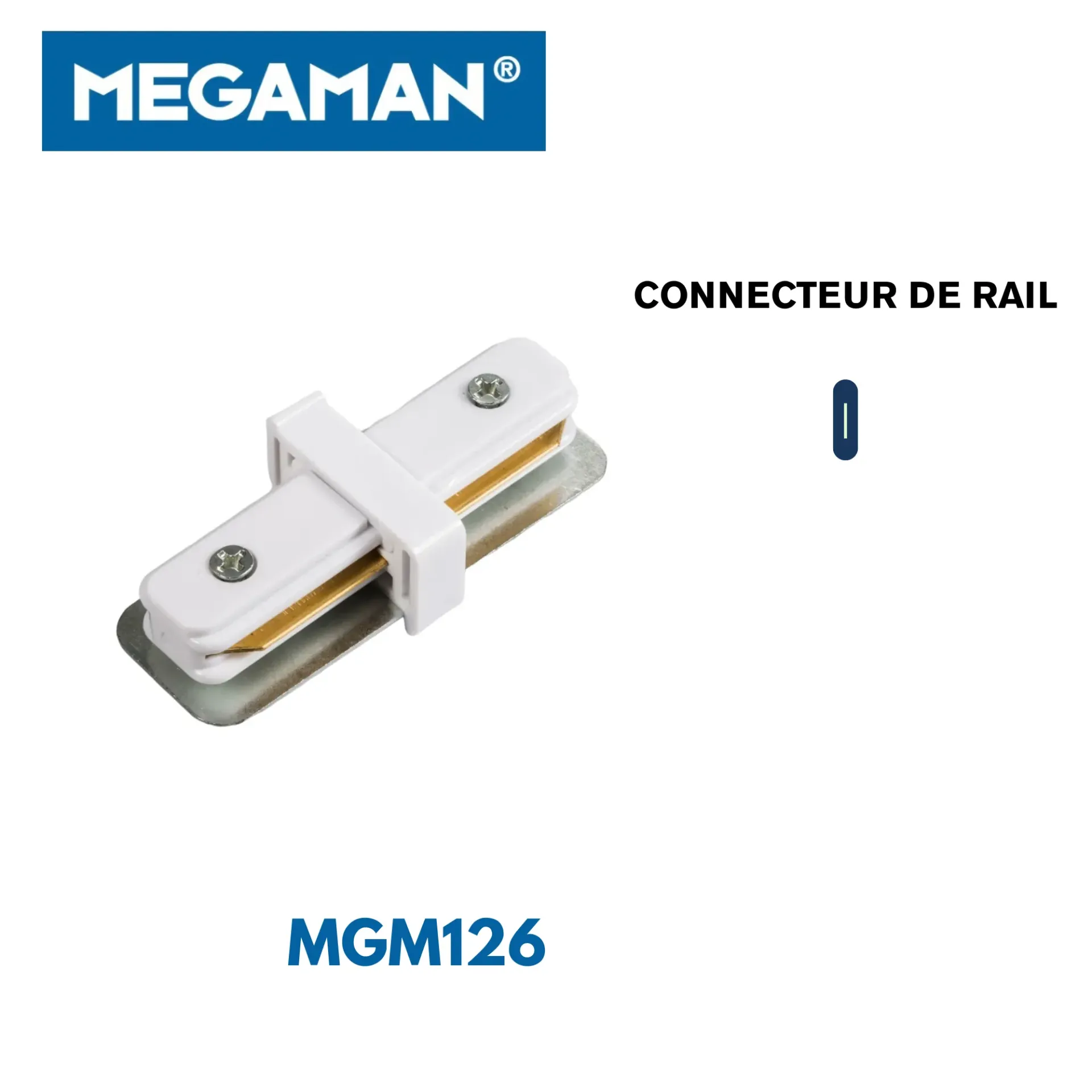 [MGM126] Connecteur de rail en I Doris blanc Megaman