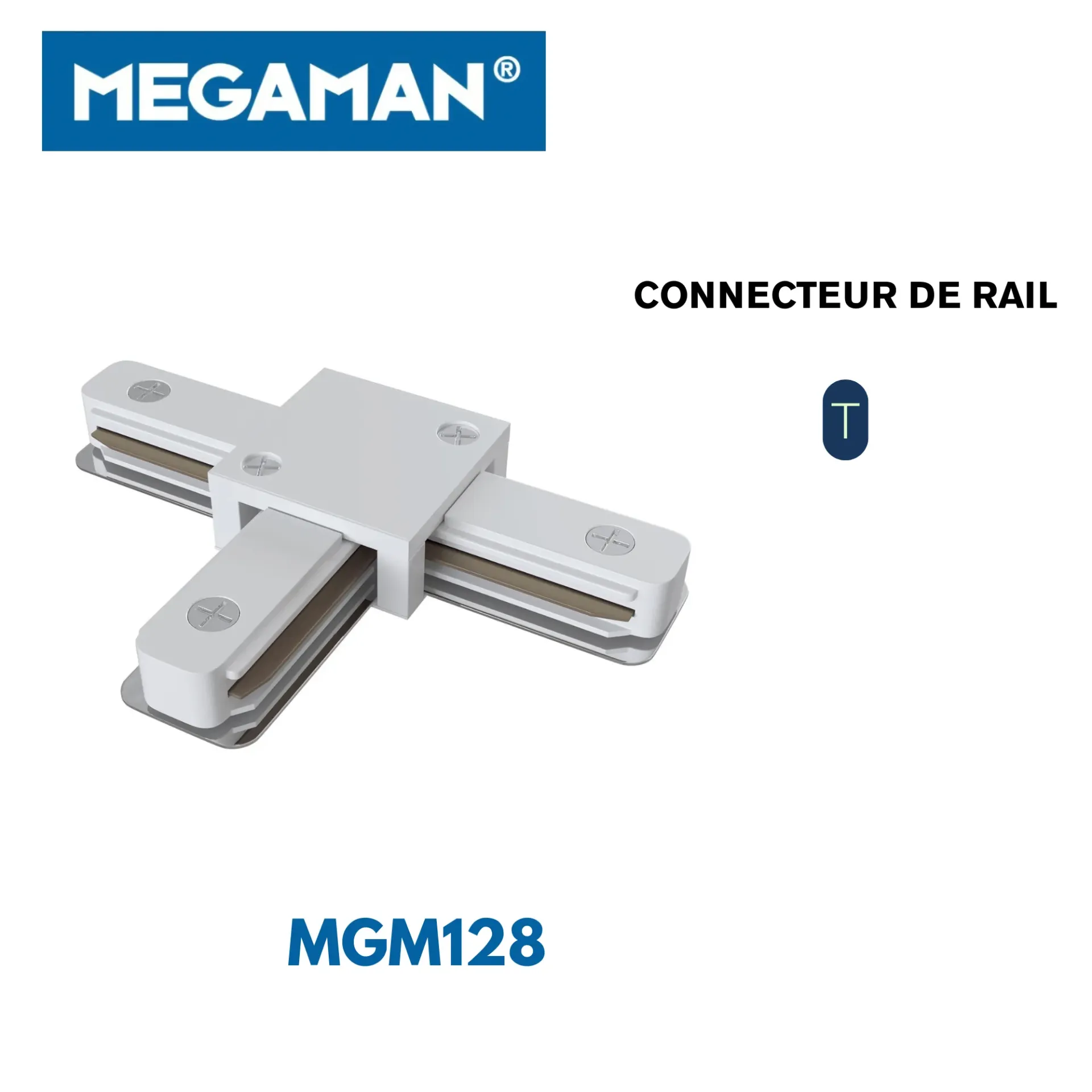 [MGM128] Connecteur de rail en T Doris blanc Megaman