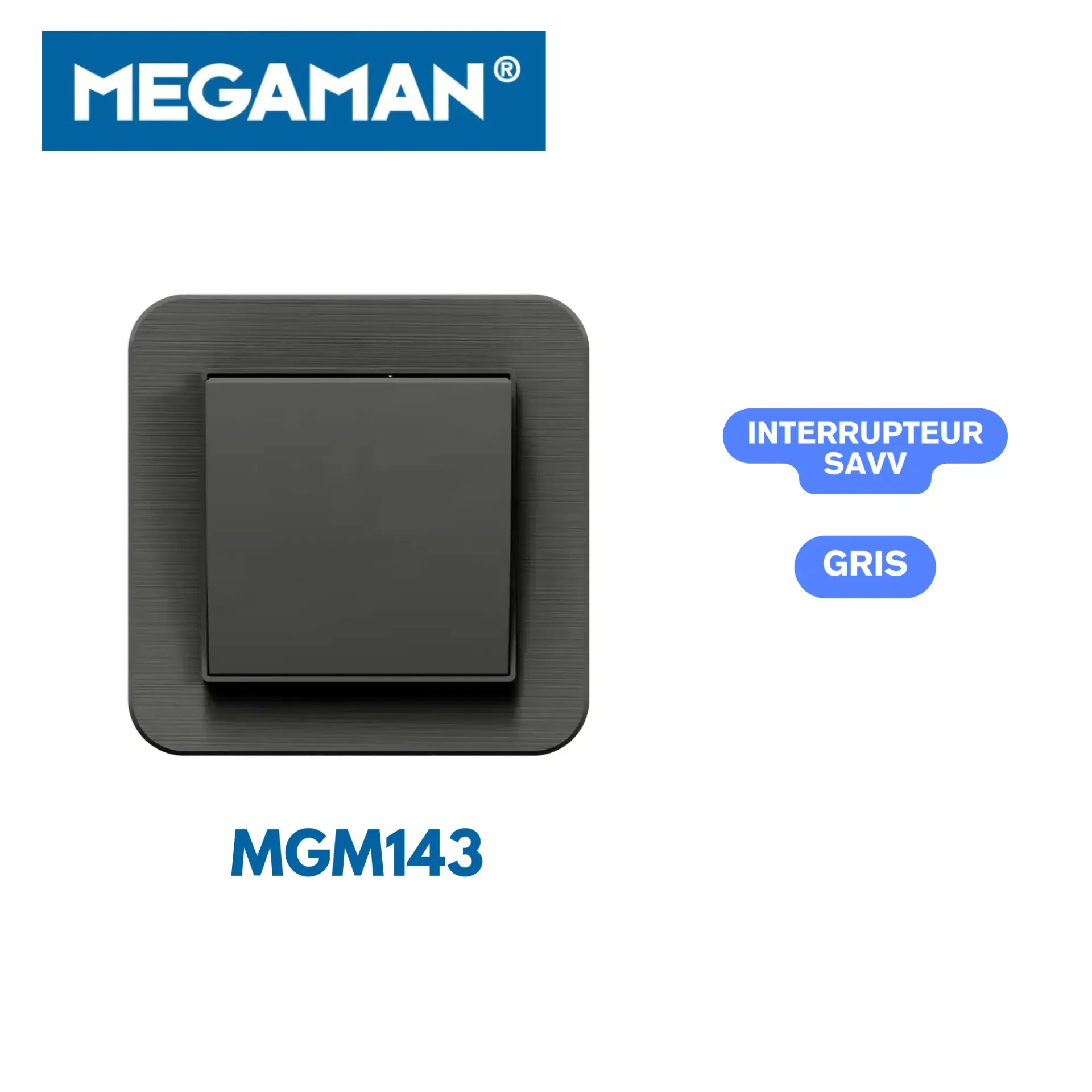 [MGM143] Interrupteur SAVV gris Megaman (120pcs/ct)