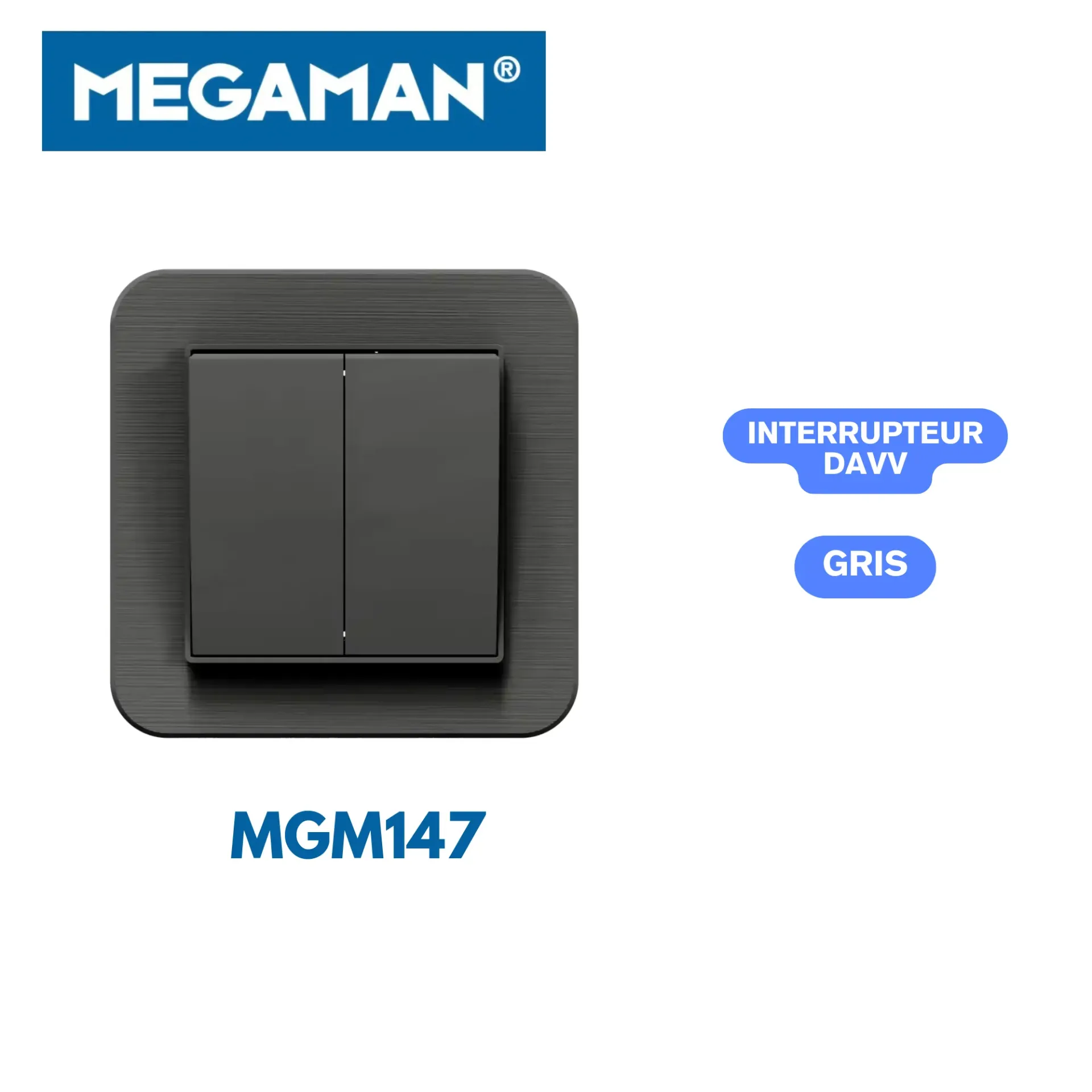 [MGM147] Interrupteur DAVV gris Megaman (120pcs/ct)