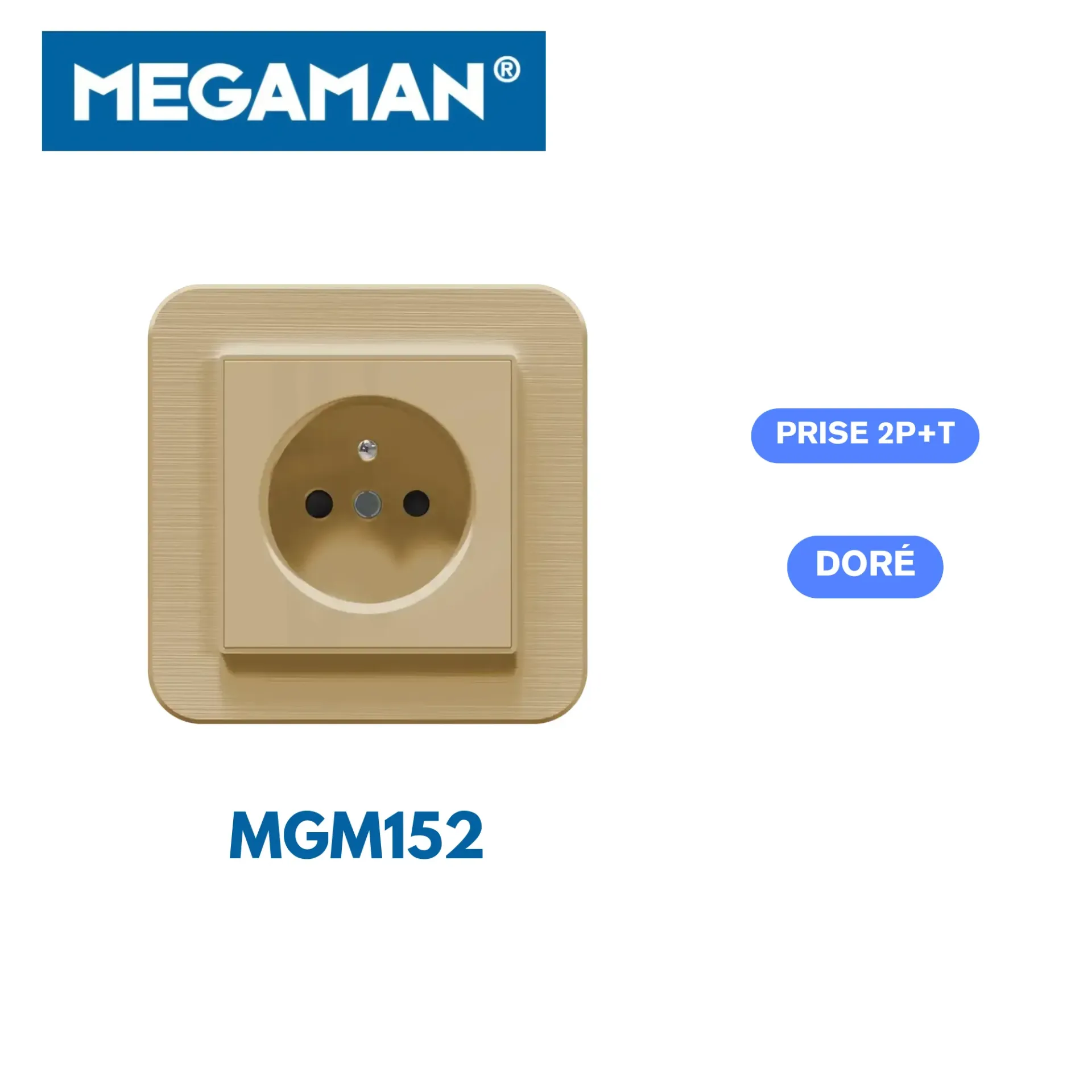 [MGM152] Prise 2P+T gold Megaman (120pcs/ct)