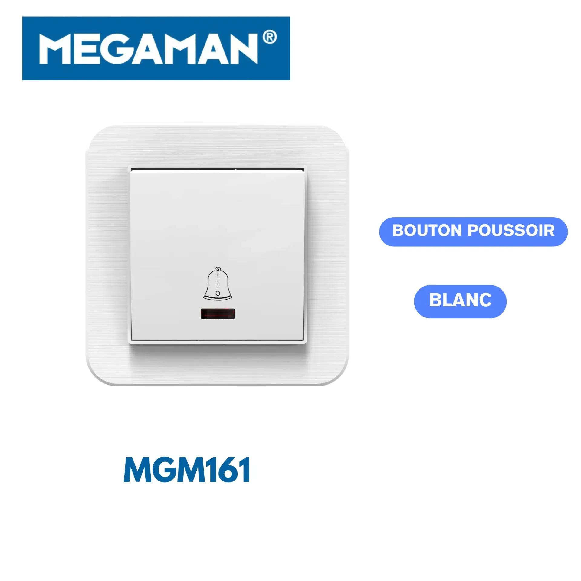 [MGM161] Bouton Poussoir blanc Megaman (120pcs/ct)