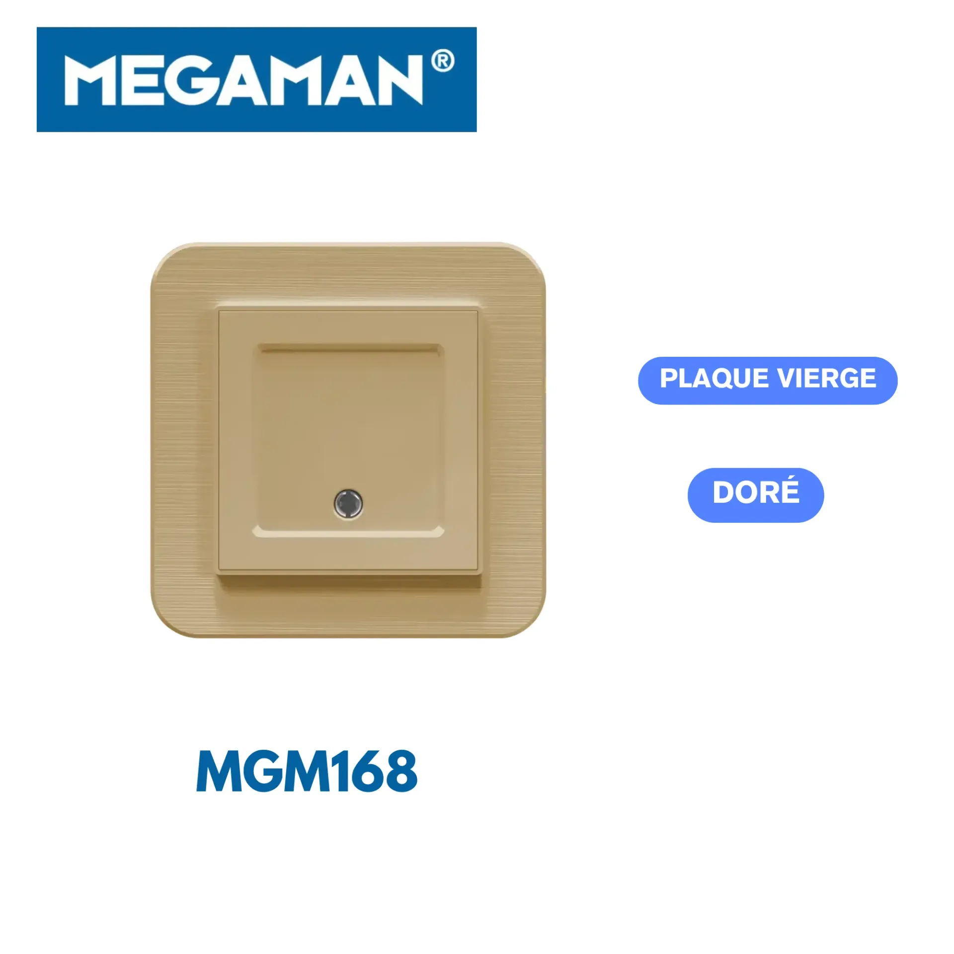 [MGM168] Obturateur Plaque vierge gold Megaman (120pcs/ct)