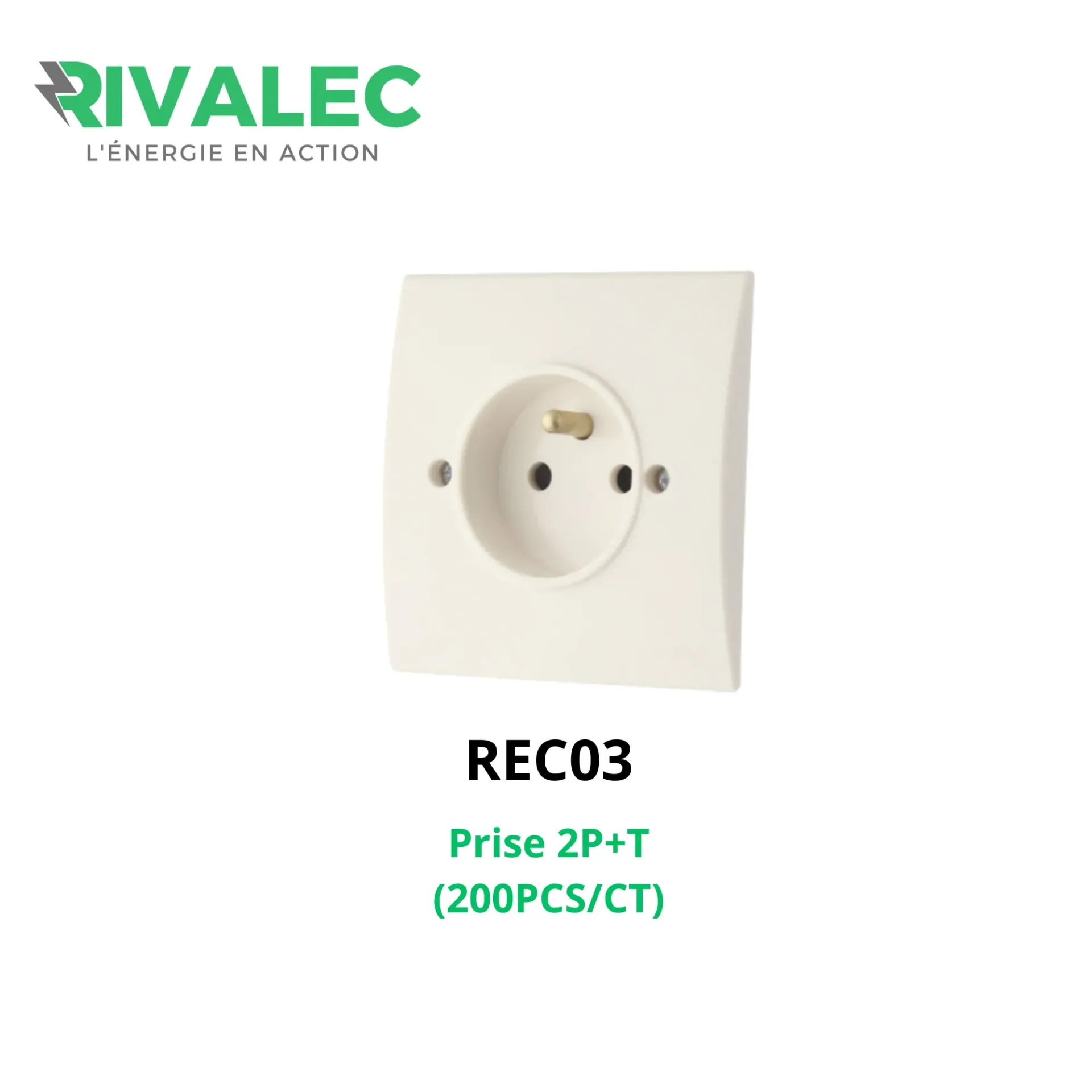 [REC03] Prise 2P+T RIVALEC Y4226SA (200pcs/ct)