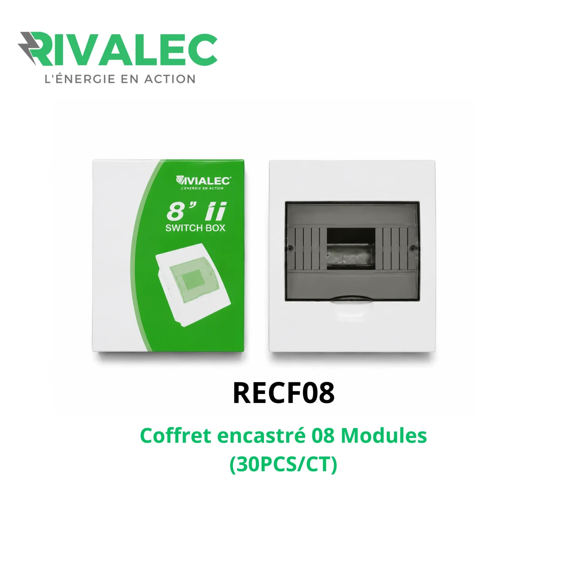 [RECF08] Coffret encastre 08 Modules RIVALEC (30pcs/ct)