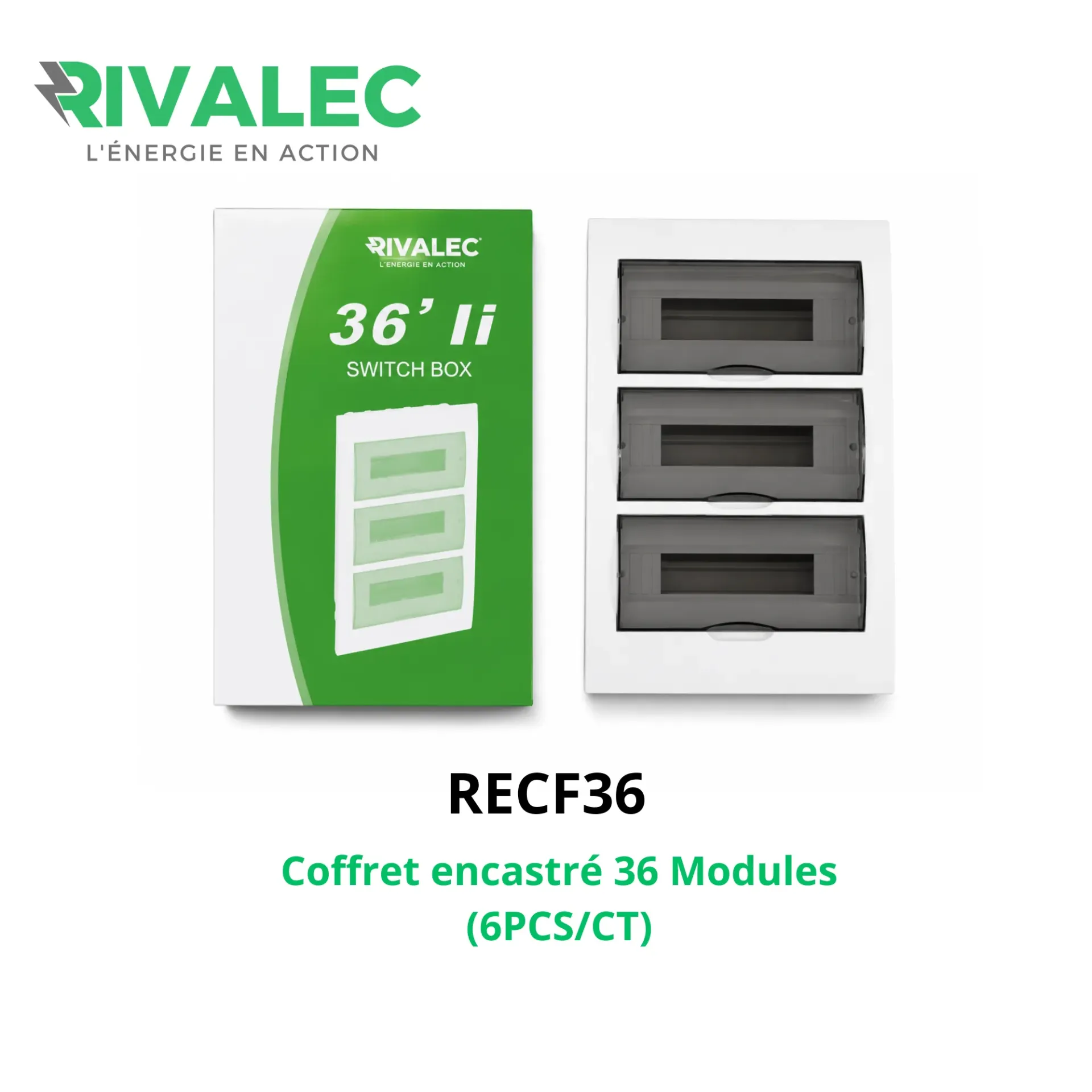 [RECF36] Coffret encastre 36 Modules RIVALEC (6pcs/ct)