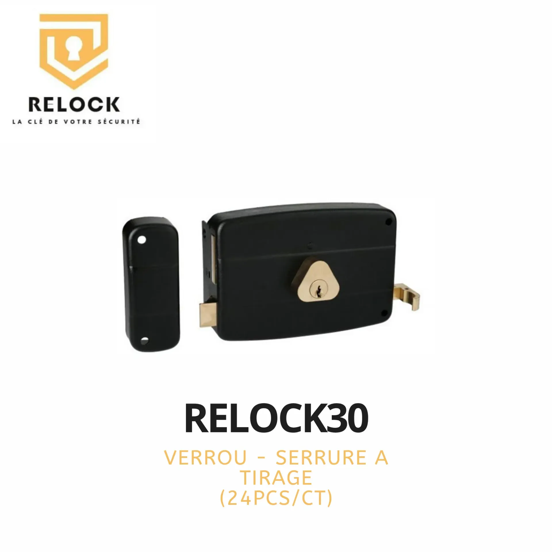 [RELOCK30] SERRURE A TIRAGE NOIR RELOCK (24PCS/CT)