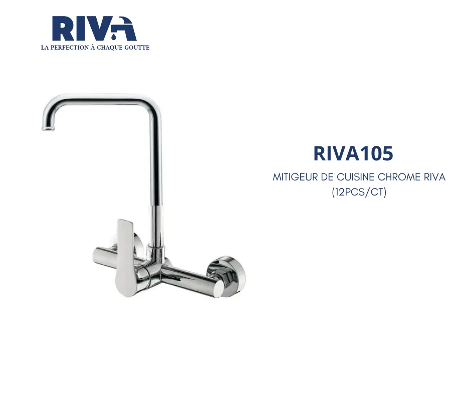 [RIVA105] MITIGEUR DE CUISINE CHROME RIVA 105 (12PCS/CT)