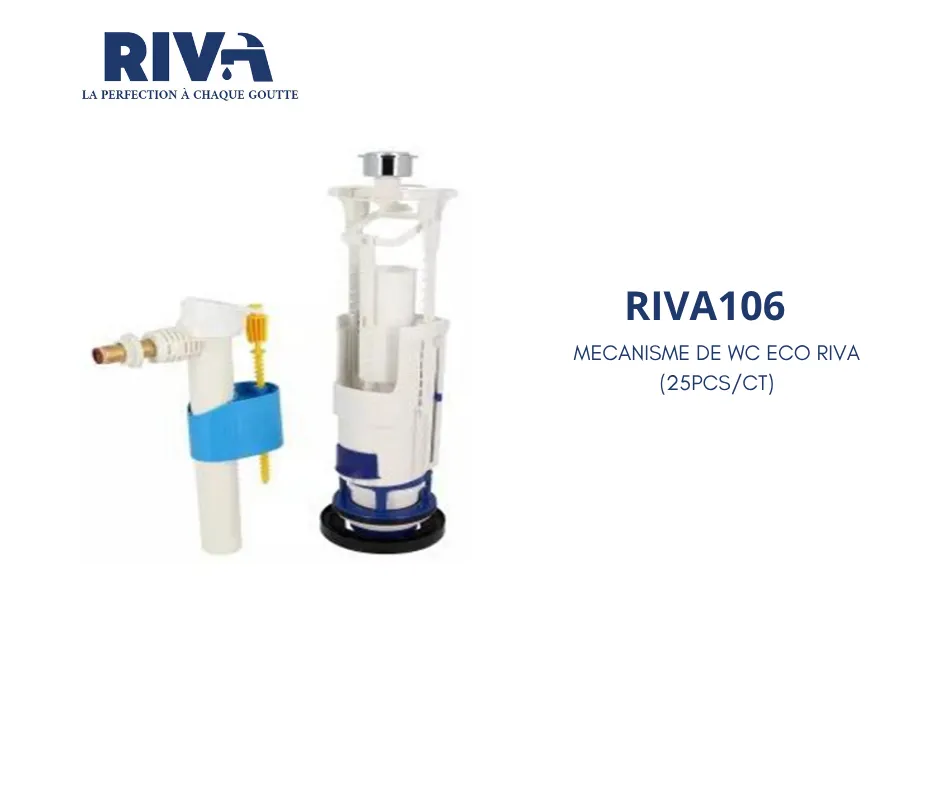 [RIVA106] MECANISME DE WC POUSSOIR RIVA (25PCS/CT)