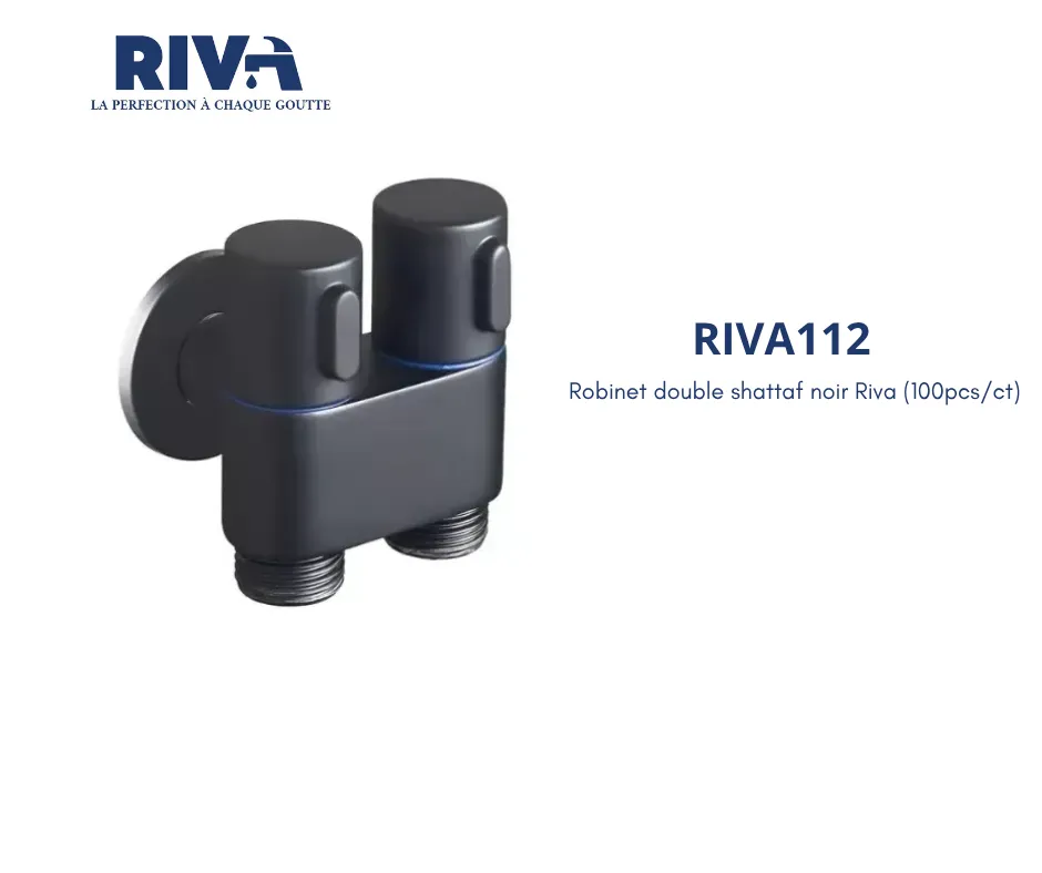 [RIVA112] Robinet double shattaf noir Riva (100pcs/ct)