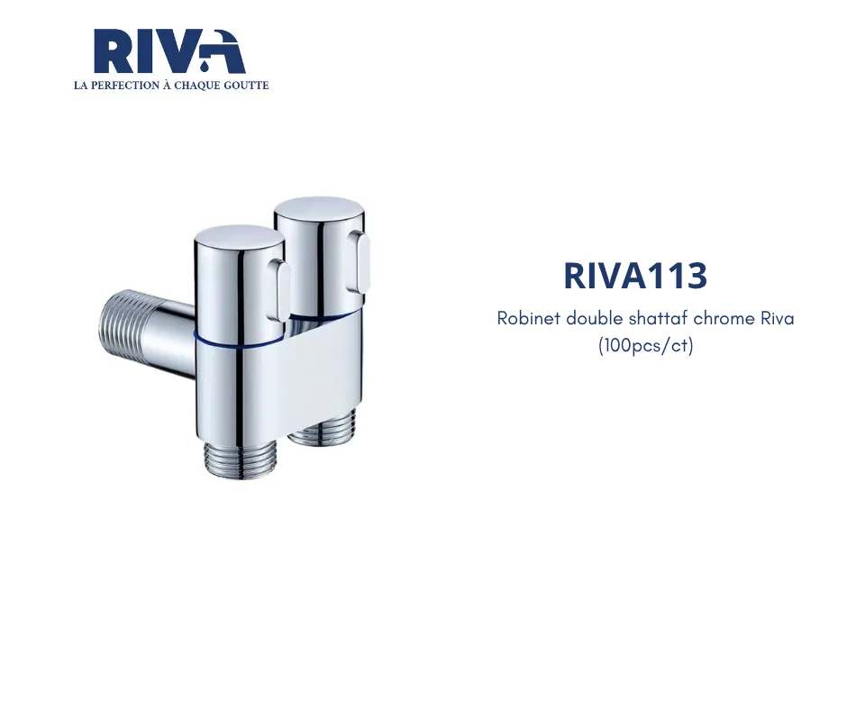 [RIVA113] Robinet double shattaf chrome Riva (100pcs/ct)