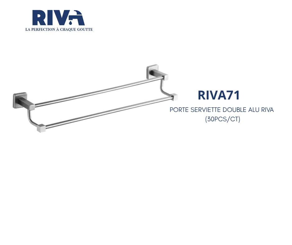 [RIVA71] PORTE SERVIETTE ALU DOUBLE RIVA (30PCS/CT)