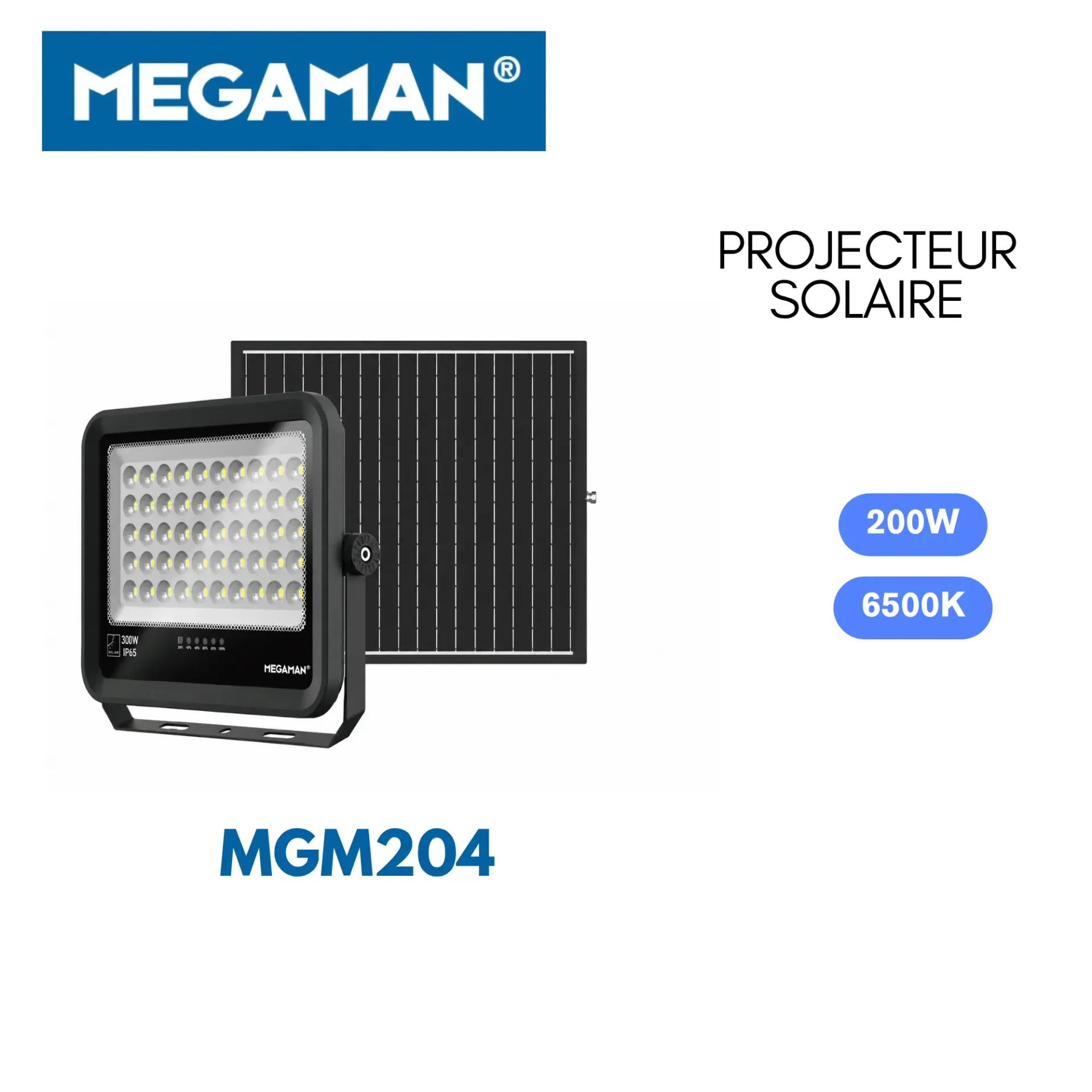 [MGM204] Projecteur solaire 200W 6500K Megaman (4pcs/ct)