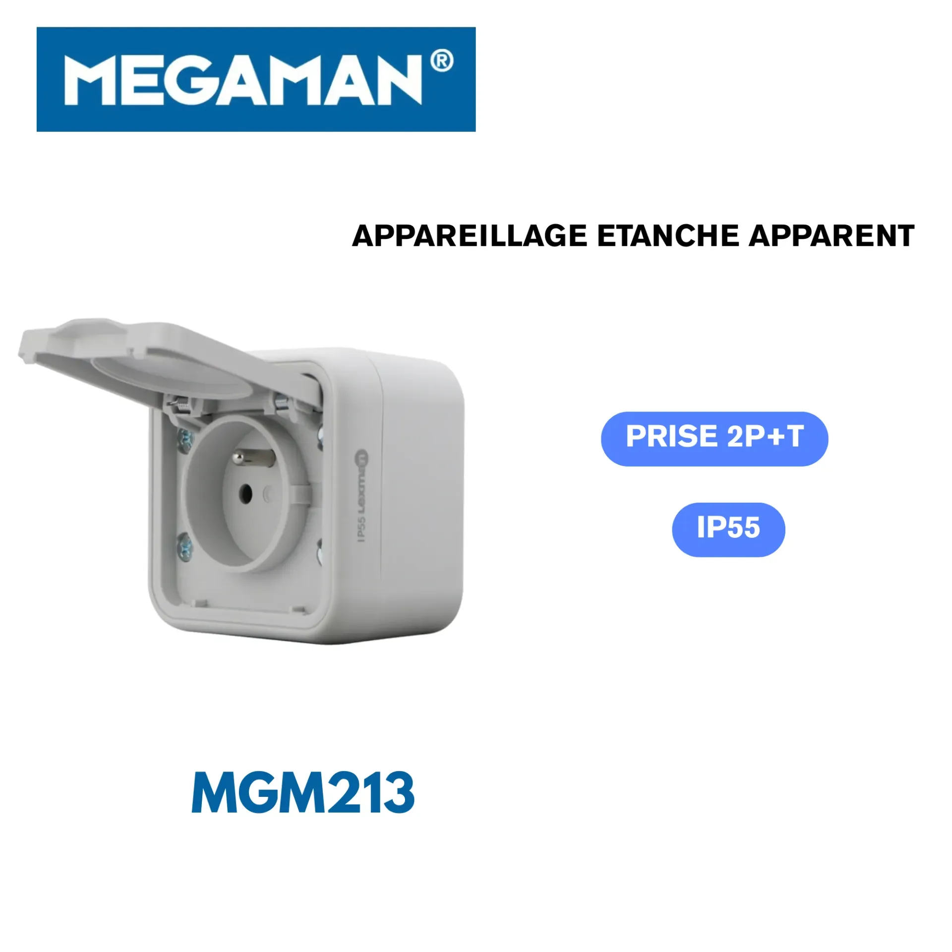 [MGM213] Prise Étanche apparent Megaman (72pcs/ct)