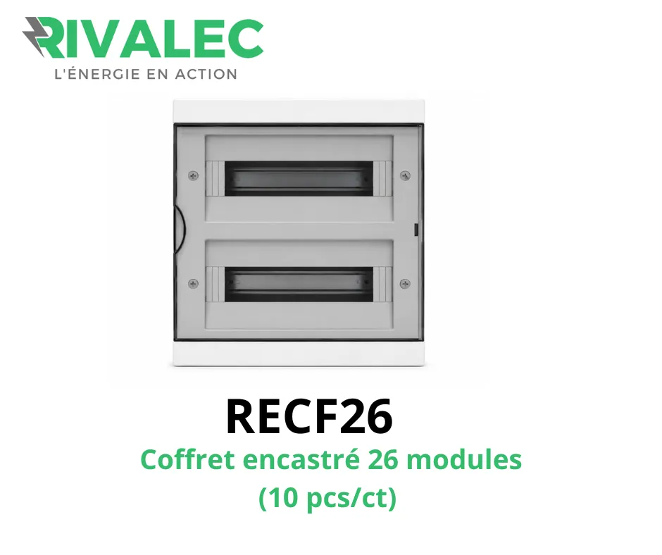 [RECF26] Coffret encastré 26 modules RIVALEC (10 pcs/ct)