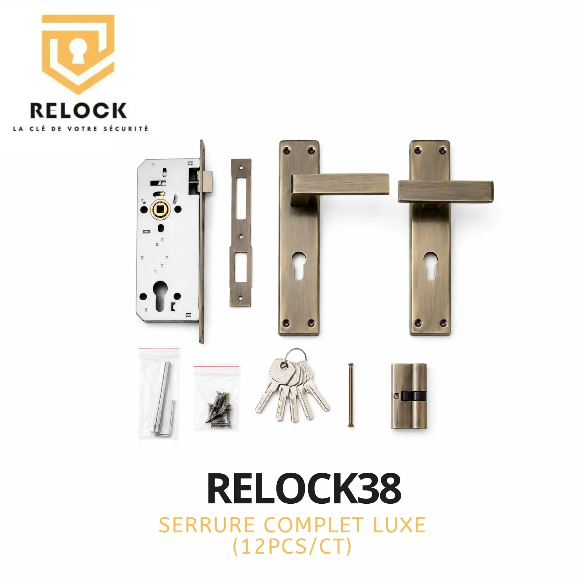 [RELOCK38] Serrure complet luxe RELOCK (12pcs/ct)